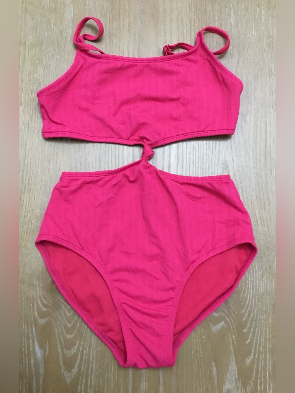 Art Class Girls Pink Cut-out Ribbed One Piece Swimsuit size XL(14) - K600